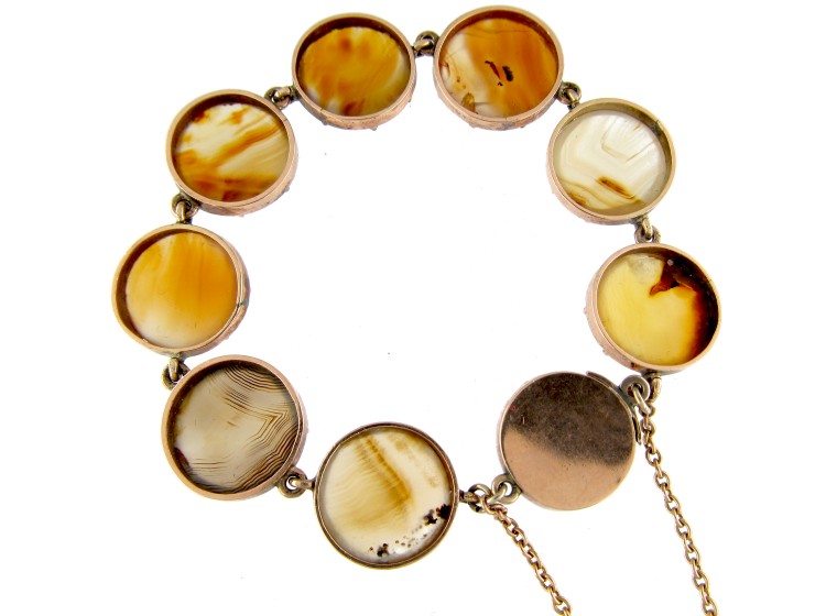 Georgian Brown Agate & Gold Bracelet