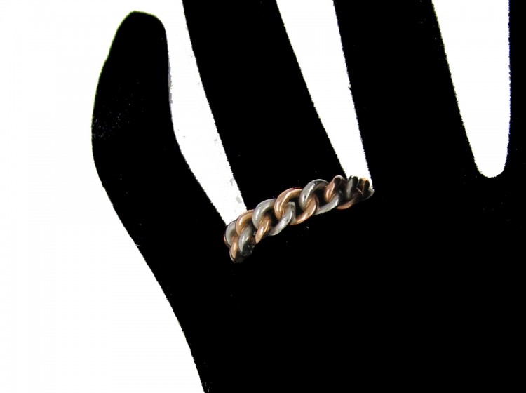 Edwardian Chainlink Platinum & Gold Ring