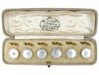 Mother of Pearl & Gold Buttons in Original Case