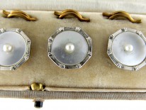 Mother of Pearl & Gold Buttons in Original Case