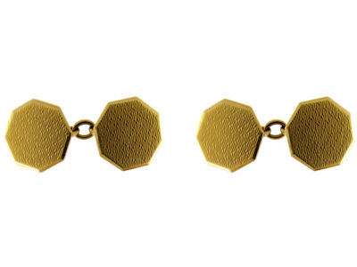 18ct Gold Octagonal Cufflinks