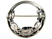 Moonstone Silver Brooch Attributed To Bernard Instone