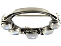 Moonstone Silver Brooch Attributed To Bernard Instone
