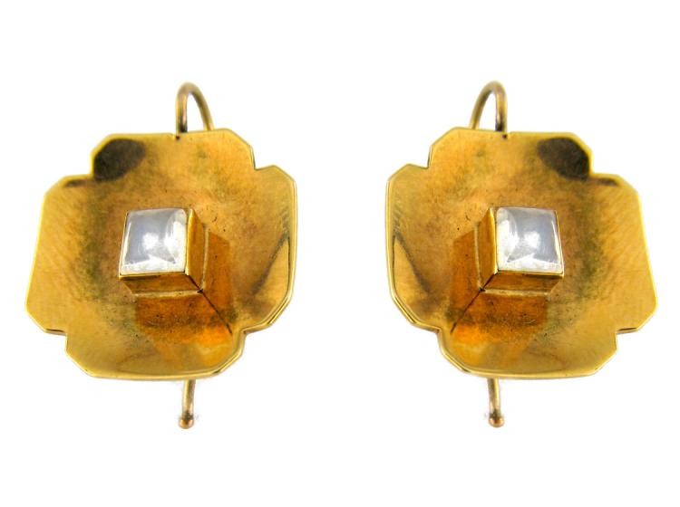 Moonstone Stylised Flower Retro Earrings