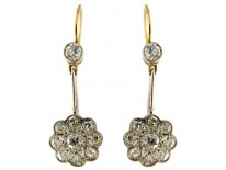 Edwardian Diamond Cluster Drop Earrings