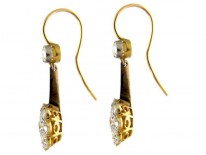 Edwardian Diamond Cluster Drop Earrings