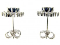 Sapphire & Diamond Cluster Earrings
