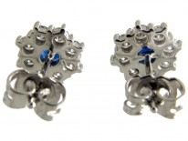 Sapphire & Diamond Cluster Earrings