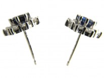 Sapphire & Diamond Cluster Earrings