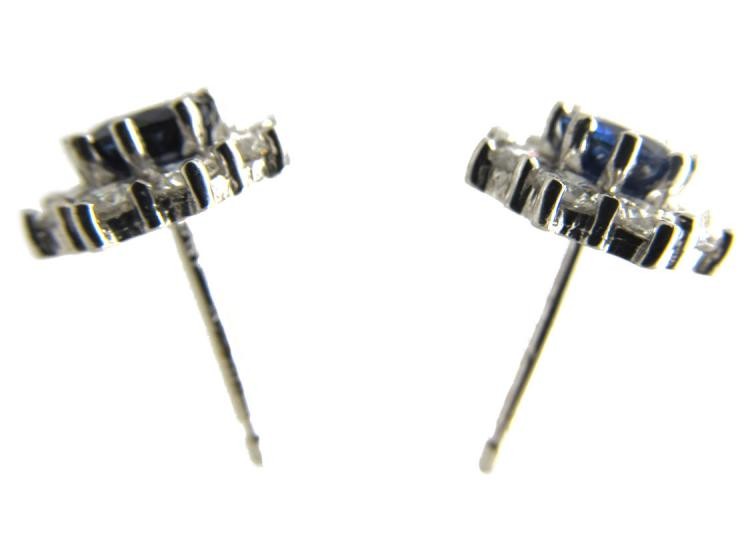 Sapphire & Diamond Cluster Earrings