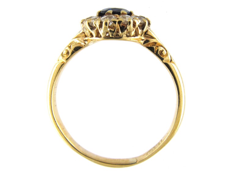 Diamond & Sapphire Cluster Ring
