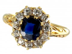 Diamond & Sapphire Cluster Ring