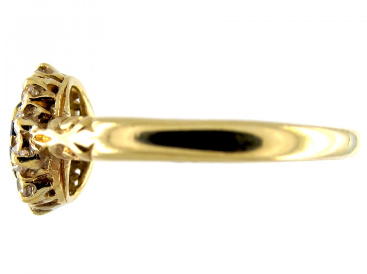 Diamond & Sapphire Cluster Ring