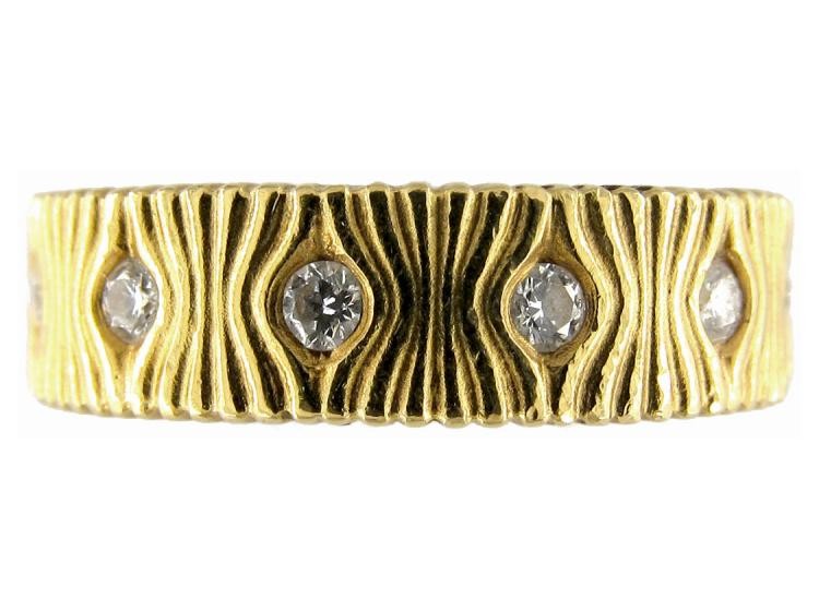 Diamond Set 18ct Gold Band