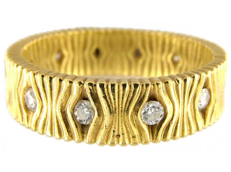 Diamond Set 18ct Gold Band