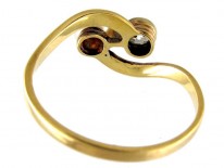 Natural Pearl & Diamond Crossover Ring