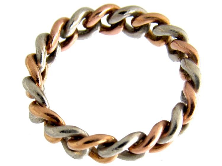 Edwardian Chainlink Platinum & Gold Ring