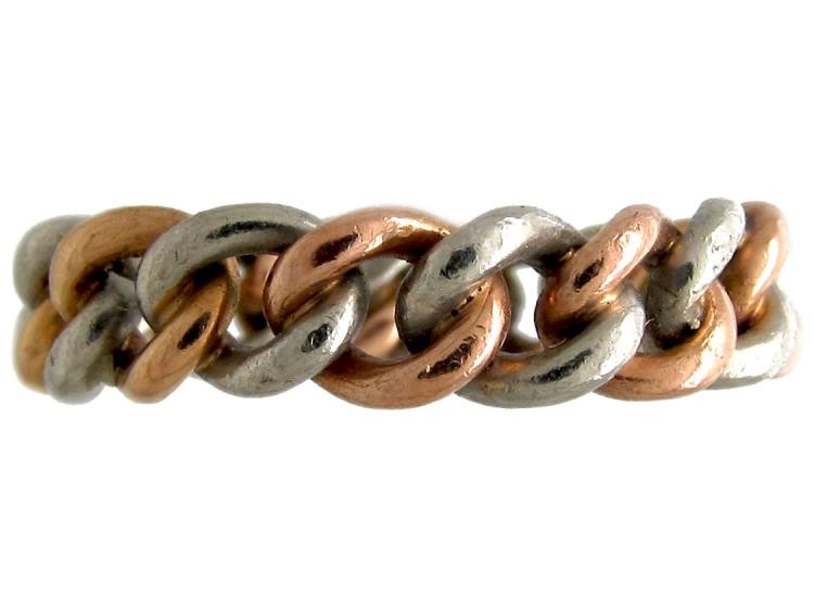 Edwardian Chainlink Platinum & Gold Ring