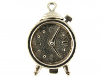 Silver Clock Charm