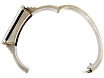 Rock Crystal Onyx & Silver Bangle