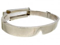 Rock Crystal Onyx & Silver Bangle