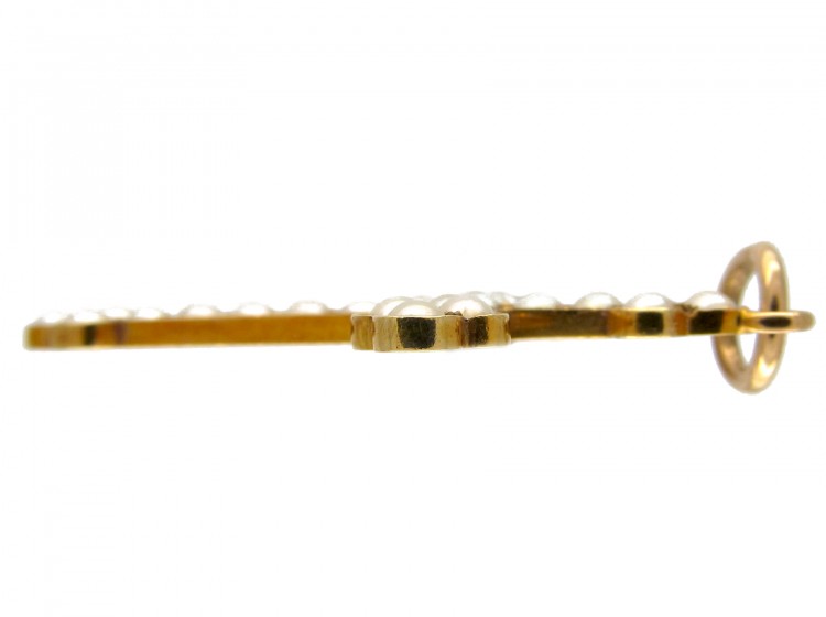 Natural Split Pearl & Gold Cross in Original Case