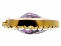 Amethyst & Pearl Gold Heart Pendant