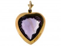 Amethyst & Pearl Gold Heart Pendant