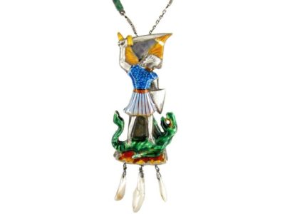 Arts & Crafts St. George & The Dragon Silver & Enamel Pendant Arts & Crafts St. George & The Dragon Silver & Enamel Pendant