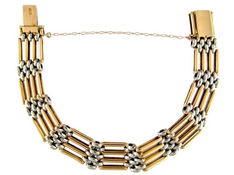 15ct Gold & Platinum Gate Bracelet