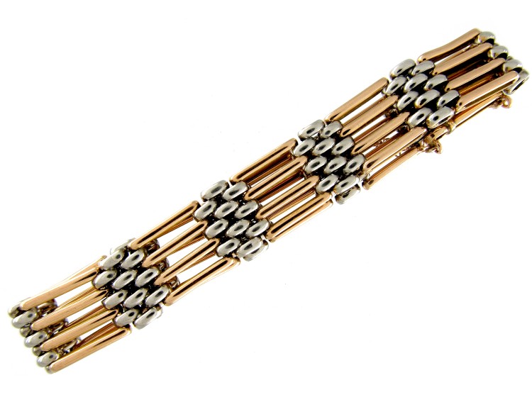 15ct Gold & Platinum Gate Bracelet