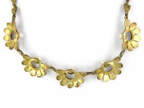 Theodor Fahrner Silver Gilt & Pearl Necklace
