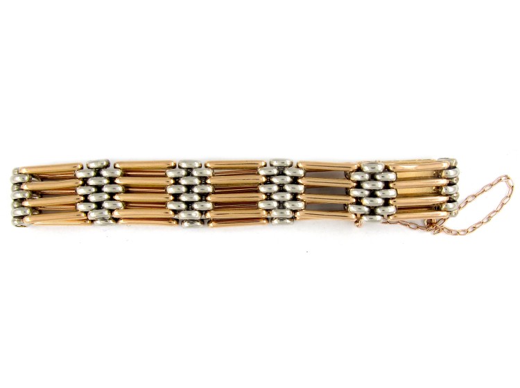 15ct Gold & Platinum Gate Bracelet