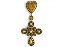 19th Century Very Large French Silver Gilt Cross, in Original Case