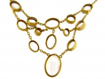Art Nouveau Water Opal 15ct Gold Necklace