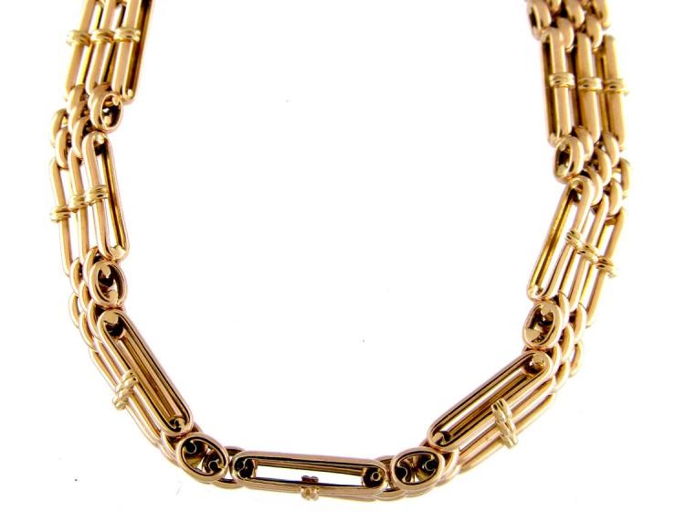 Edwardian 15ct Gold Gate Bracelet