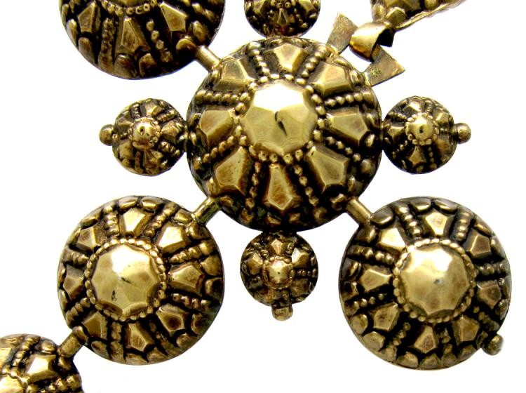 19th Century Very Large French Silver Gilt Cross, in Original Case