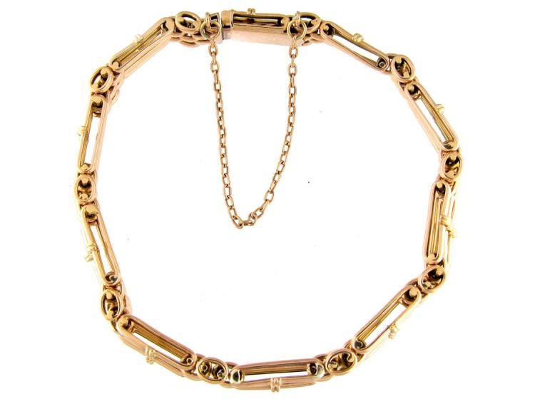 Edwardian 15ct Gold Gate Bracelet