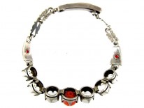 Moonstone & Coral Silver Bracelet