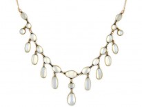 Gold Moonstone Festoon Necklace