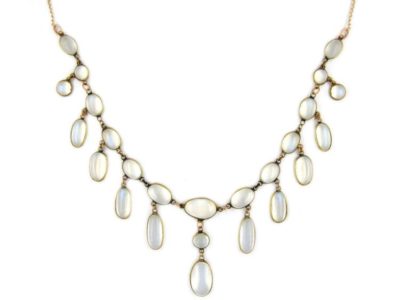 Gold Moonstone Festoon Necklace