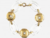 Rock Crystal & Moonstone 14ct Gold Bracelet