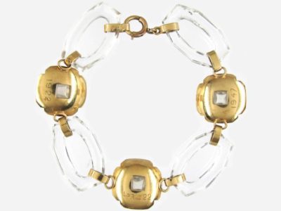 Rock Crystal & Moonstone 14ct Gold Bracelet