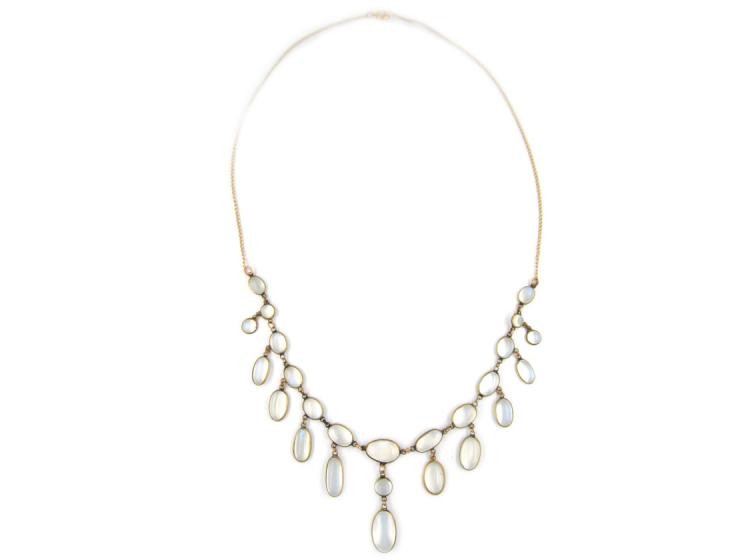 Gold Moonstone Festoon Necklace