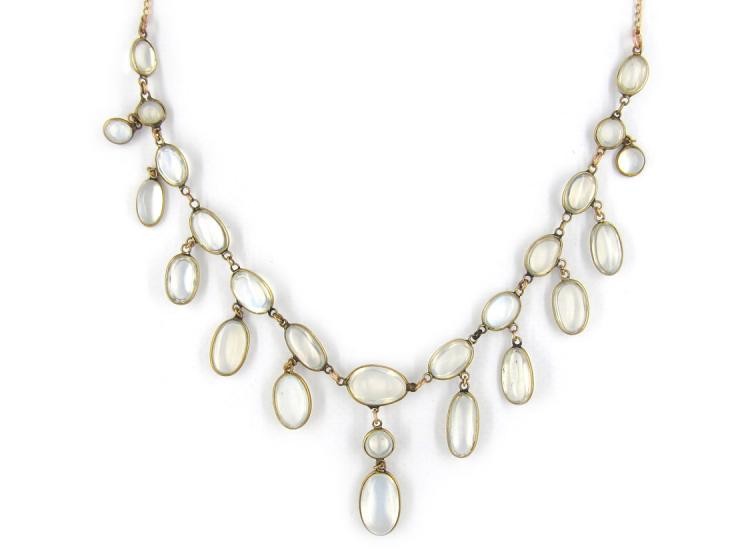 Gold Moonstone Festoon Necklace