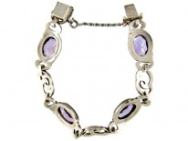 Silver, Marcasite & Amethyst Bracelet