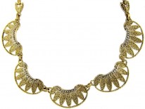 Theodor Fahrner Silver Gilt & Marcasite Necklace