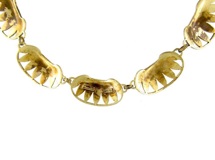 Theodor Fahrner Silver Gilt & Marcasite Necklace