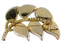 Vintage Red Paste Leaf Brooch