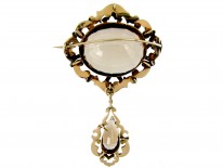 Victorian Gold & Citrine Drop Brooch